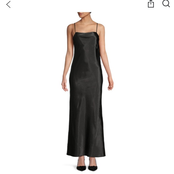 No One Cares Dresses & Skirts - NWT No One Cares Black Satin Maxi Strappy Slip Dress